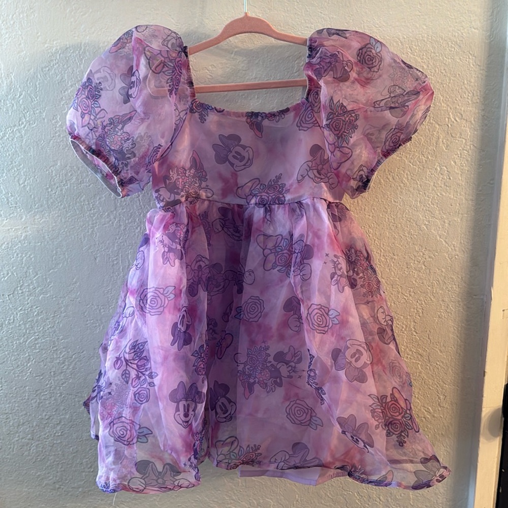 Disney Minnie Mouse Puff Sleeve Dress Size S 6/7